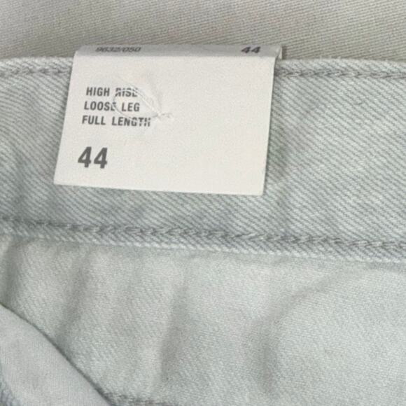 Zara Women's High Rise Loose Wide Leg Jean Size 12 Light Blue Wash Trouser - Picture 8 of 16